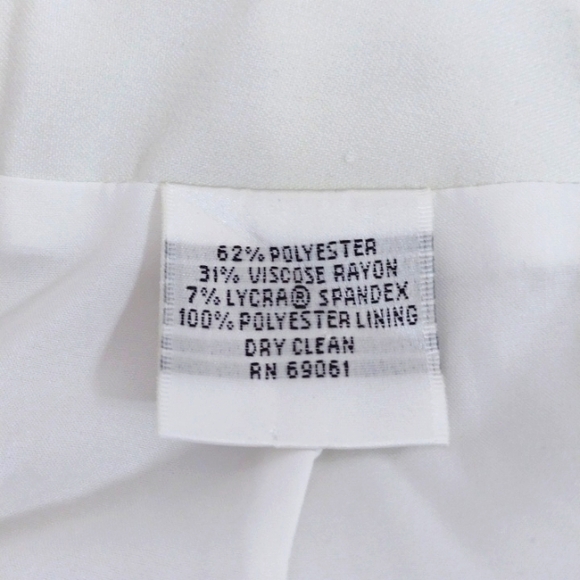 Talbots Petites Stretch Vintage White Wide Leg Lined Pants Size 10p - Picture 8 of 14